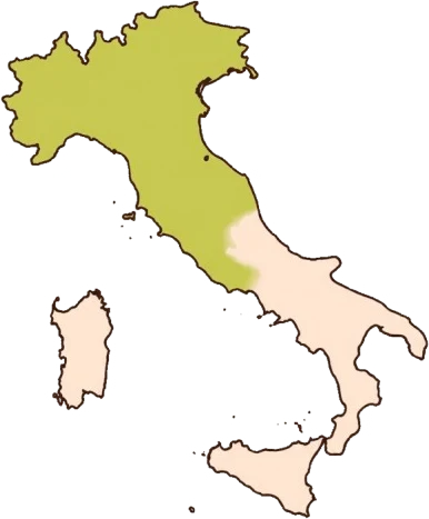 Cartina d'Italia: in oliva le regioni in cui trovi Squp